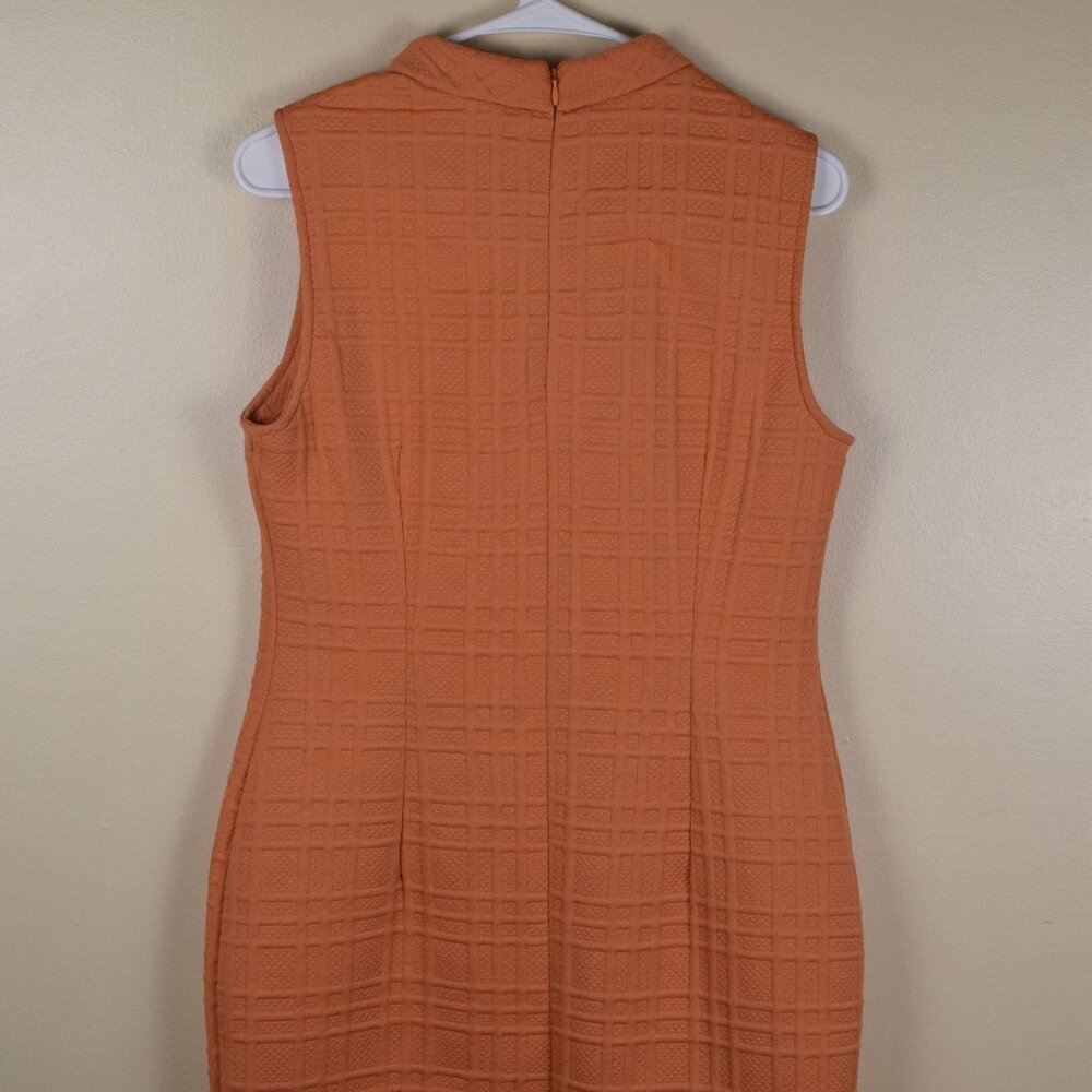Sharagano Bodycon Terracotta Textured Knit Midi Sheath Dress Career Spring - 8 - Picture 5 of 8